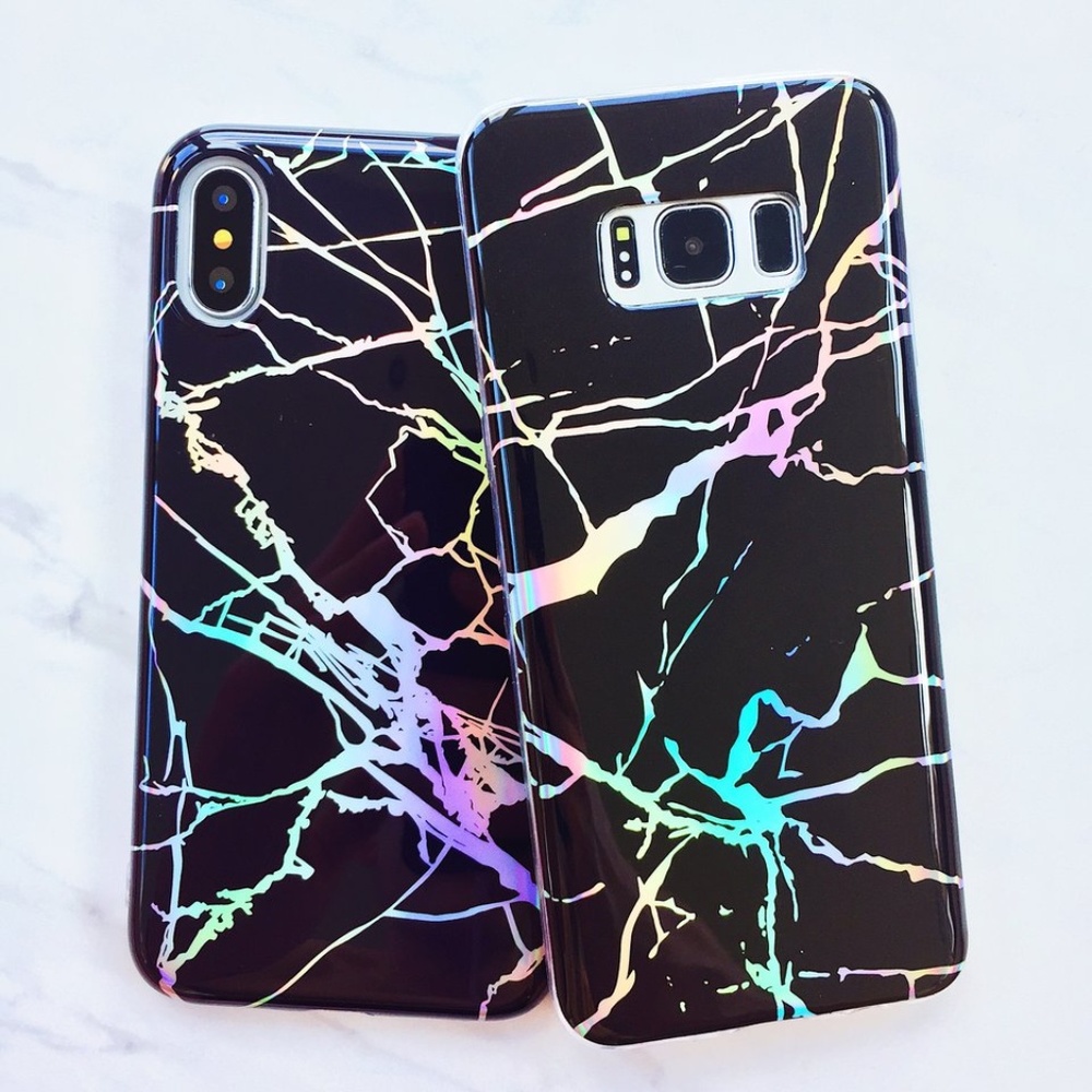 Black Holographic Marble Case - Picture 1 of 2